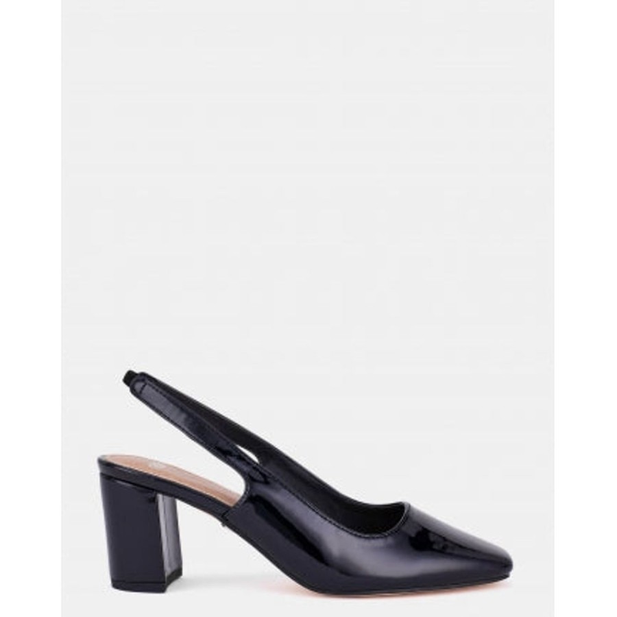 Novo Shoes Novo Court Low Heels | Novo Women'S Ishanicourt Black Patent