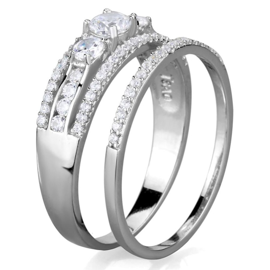 Jewellery Trestina | Dusty - Rhodium Plated 925 Sterling Silver Cubic Zirconia Ring