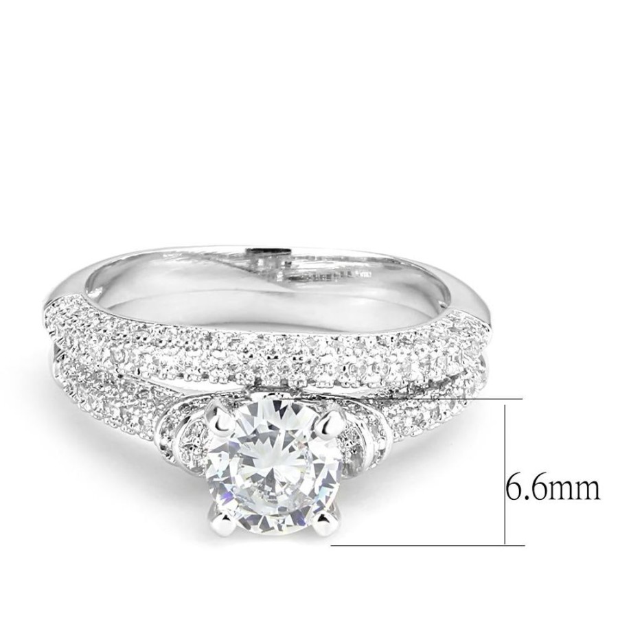 Jewellery Trestina | Devin - Rhodium Plated Cubic Zirconia Ring