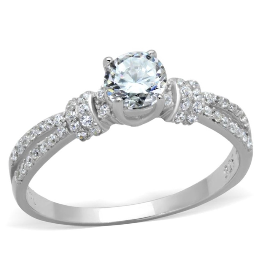 Jewellery Trestina | Davy - Rhodium Plated 925 Sterling Silver Cubic Zirconia Ring