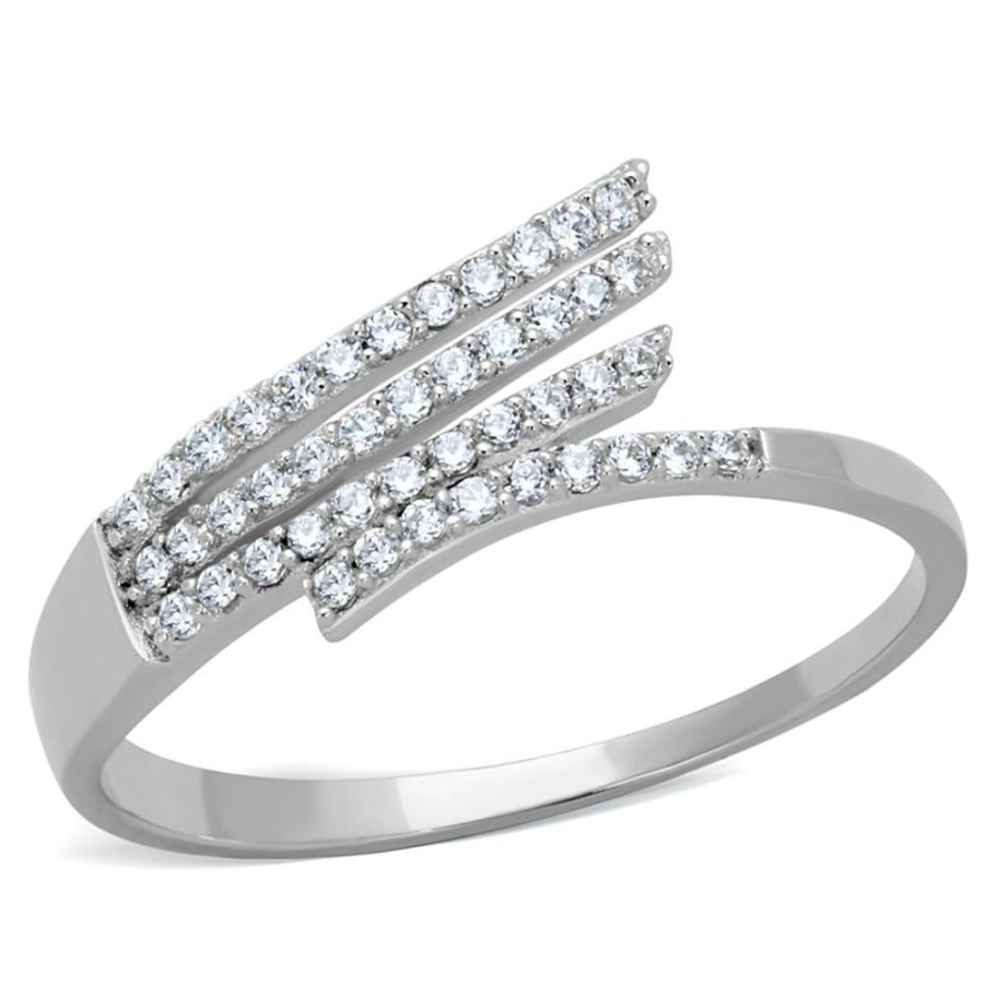 Jewellery Trestina | Dizzy - Rhodium Plated 925 Sterling Silver Cubic Zirconia Ring