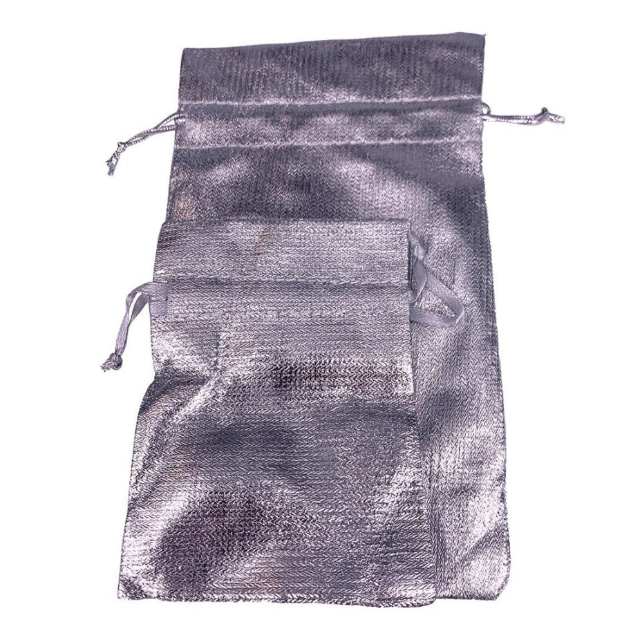 Organza Bags Trestina | Organza Bags (10Pcs) Metallic Shiny Silver