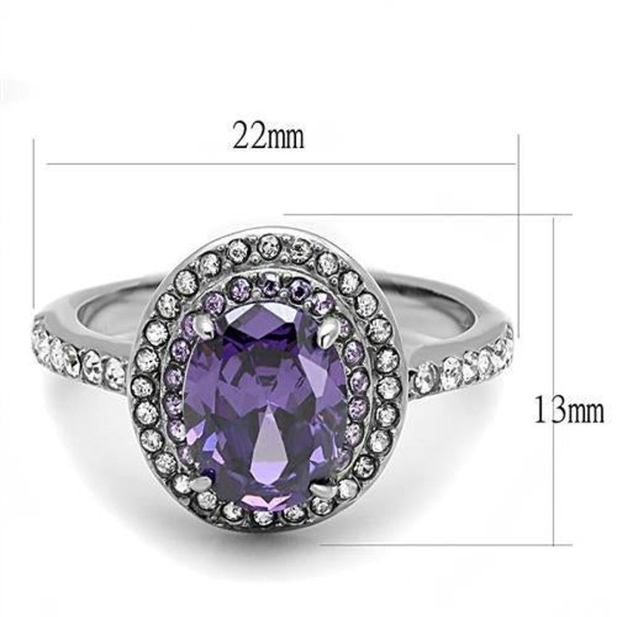 Jewellery Trestina | Dawn - Stainless Steel Cubic Zirconia Ring In Amethyst