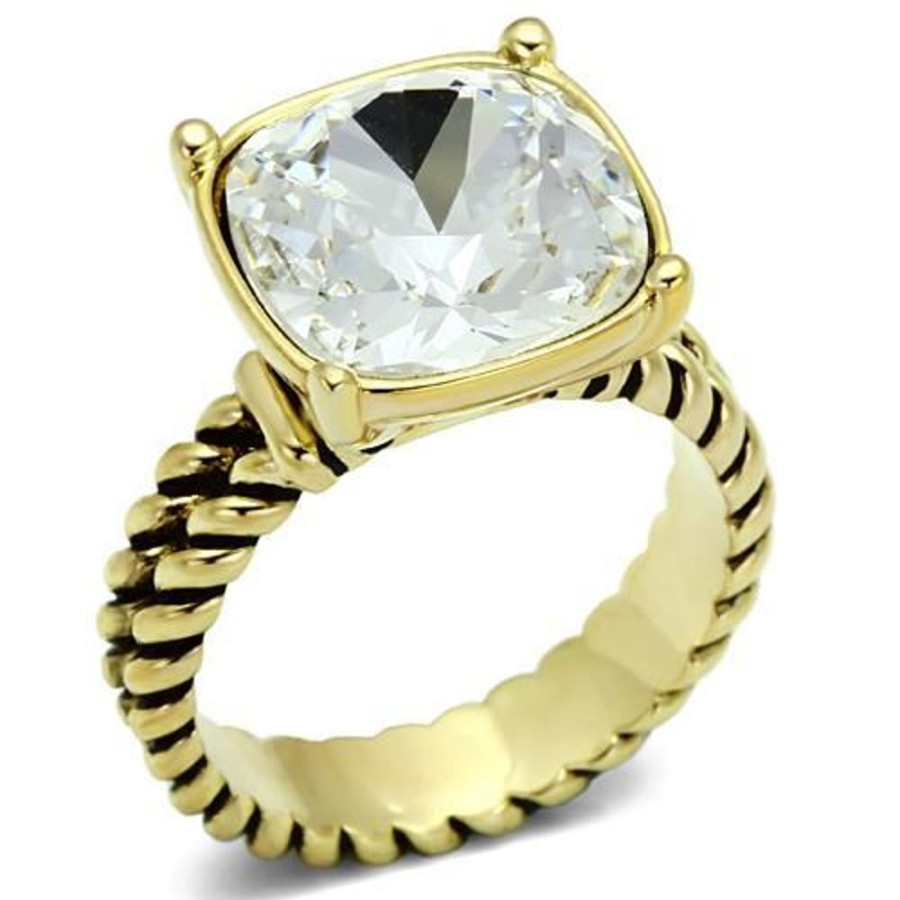 Jewellery Trestina | Denisse - Gold Plated Cubic Zirconia Ring