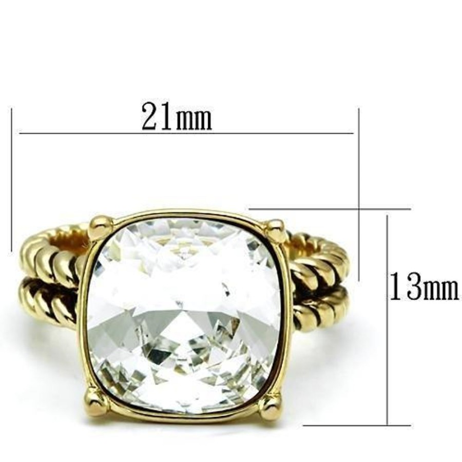 Jewellery Trestina | Denisse - Gold Plated Cubic Zirconia Ring