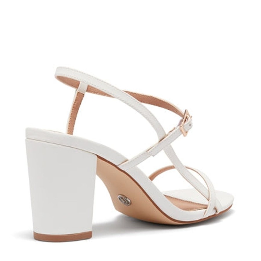 Novo Shoes Novo Strappy Low Heels | Novo Women'S Eolie Strappy - Low Heel White