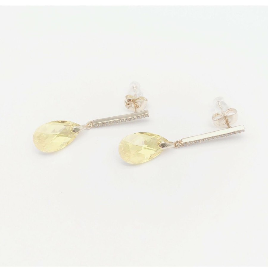 Jewellery Trestina Drop | Adi - Swarovski Element Earrings Yellow