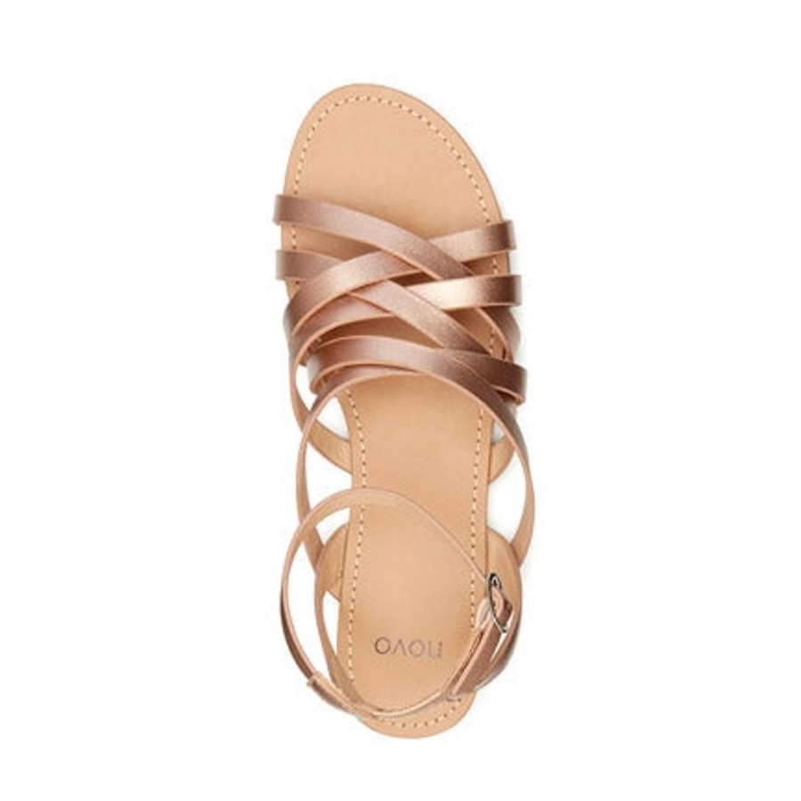 Novo Shoes Novo Strappy Sandals | Novo Women'S Tawny Strappy - Flat Rose Gold