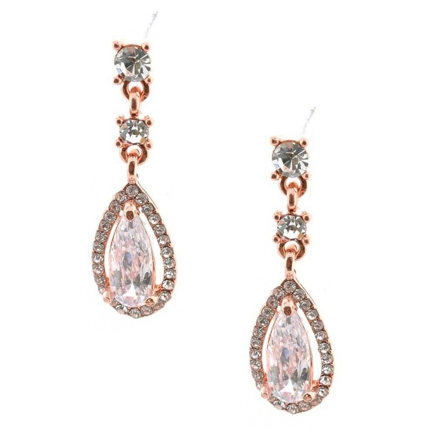 Jewellery Bridal Drop | Alani - Drop Earrings Rose Gold