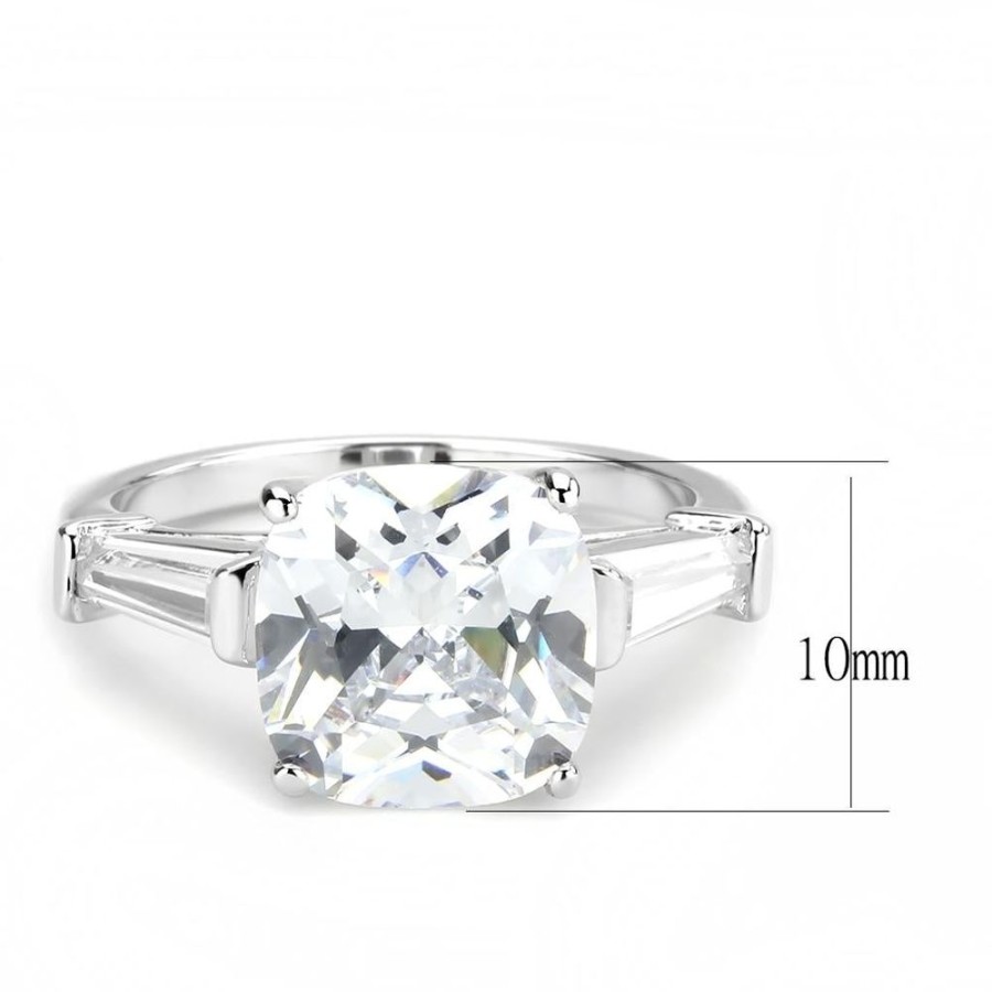 Jewellery Trestina | Drew - Rhodium Plated Cubic Zirconia Ring