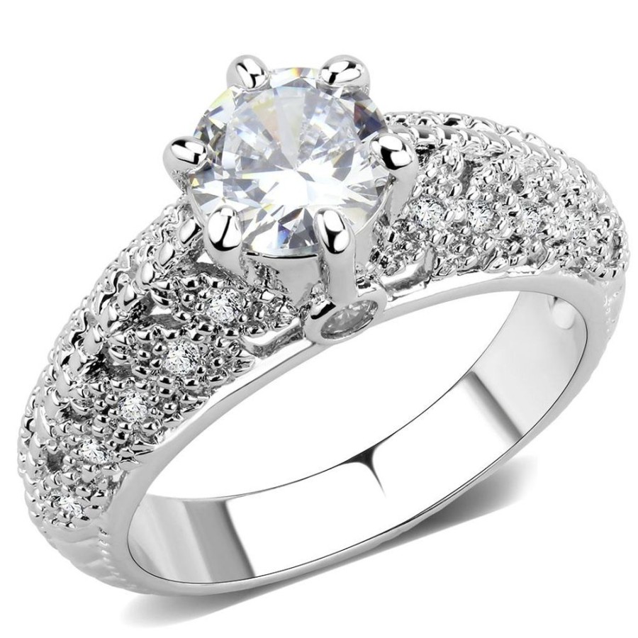 Jewellery Trestina | Daphne - Rhodium Plated Cubic Zirconia Ring