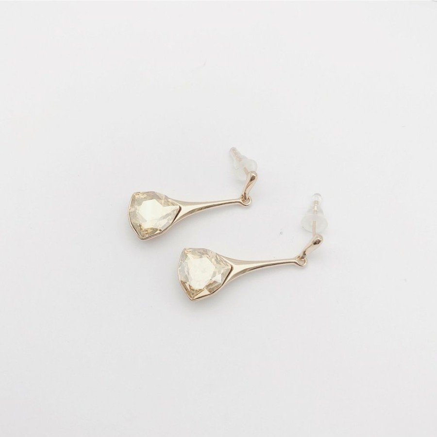 Jewellery Trestina Drop | Amina - Swarovski Element Earrings Gold