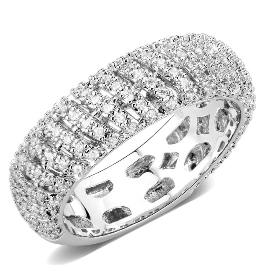 Jewellery Trestina | Dior - Rhodium Plated Cubic Zirconia Ring