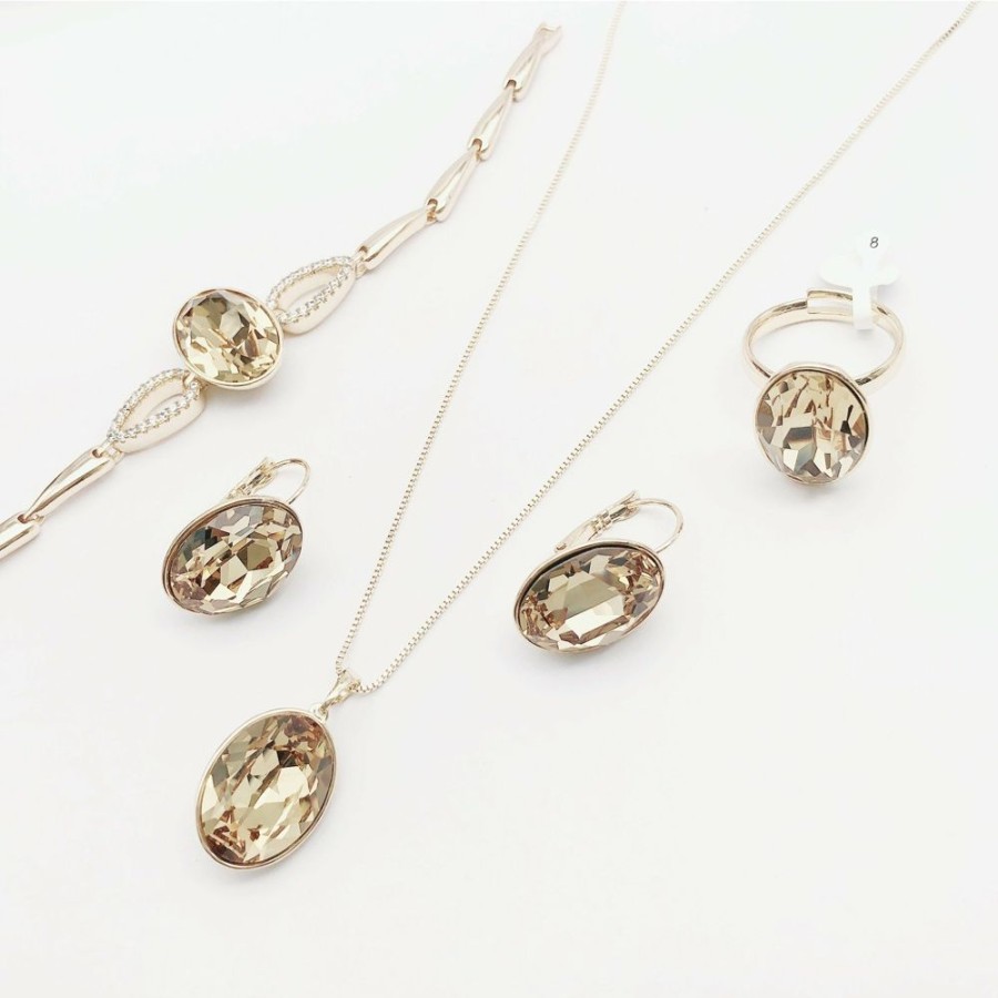 Jewellery Trestina Drop | Ania - Swarovski Element Set Amber