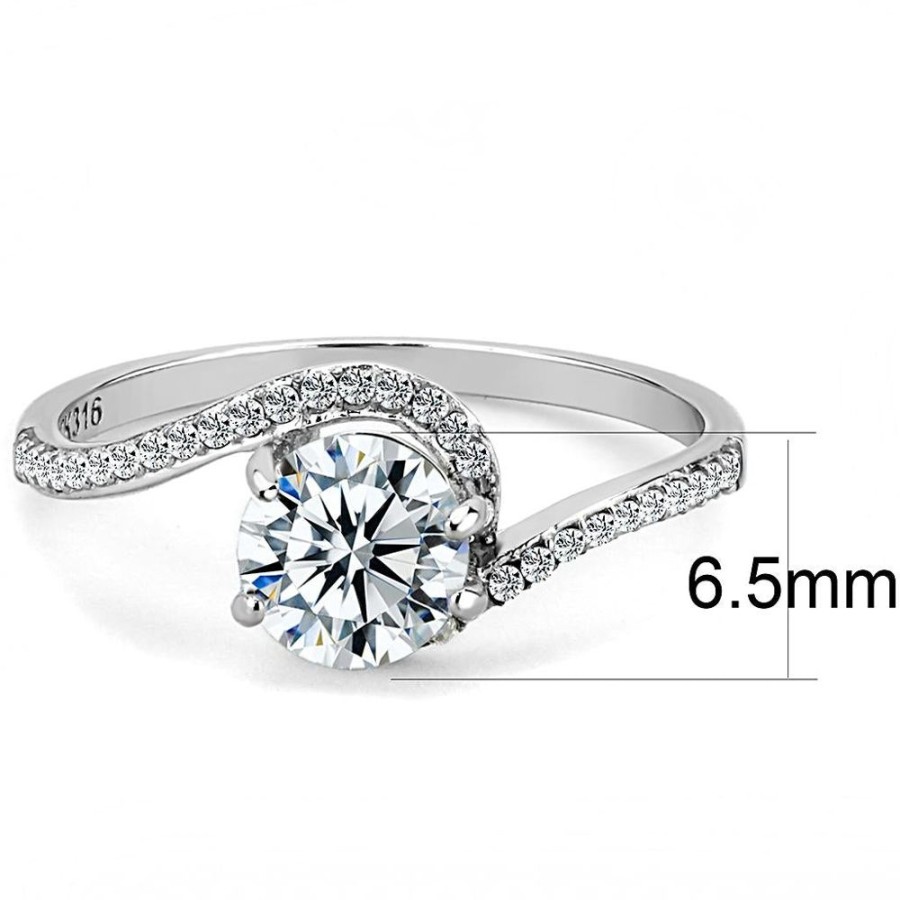 Jewellery Trestina | Devon - Stainless Steel Cubic Zirconia Ring