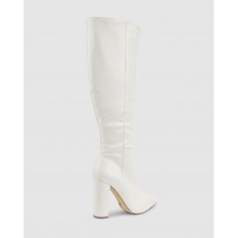 Novo Shoes Novo Knee High Boots | Novo Women'S Odetteboots Cream Croc